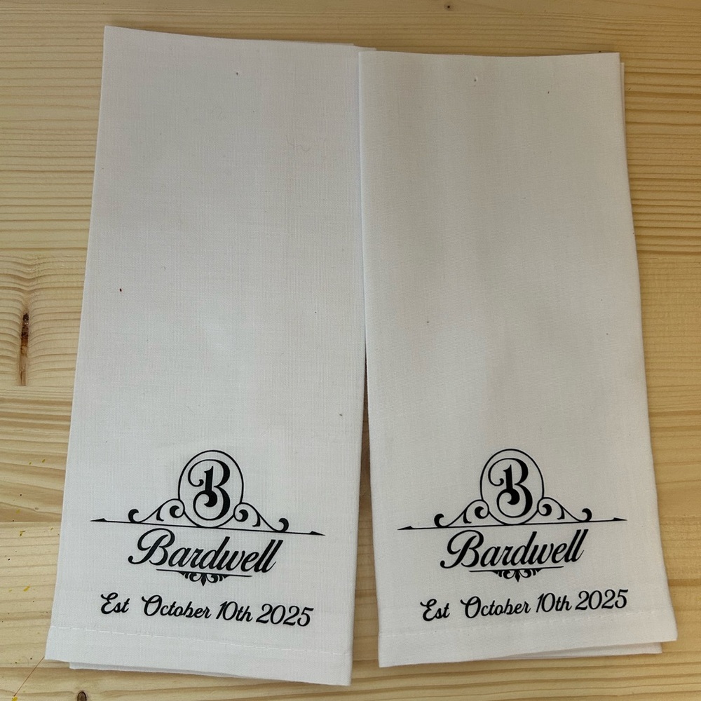 Monogrammed, personalized White Decorative Towels